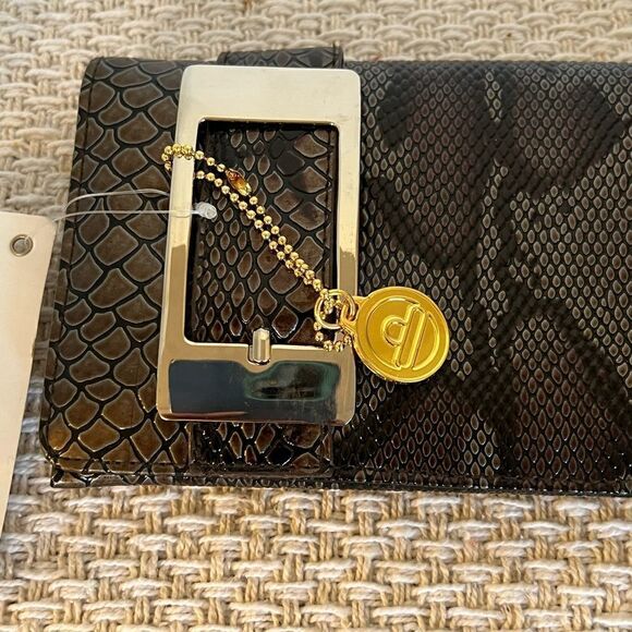 NWT BIG BUDDHA Santa Barbara Faux Snakeskin Evening Purse Clutch Handbag - Picture 2 of 5